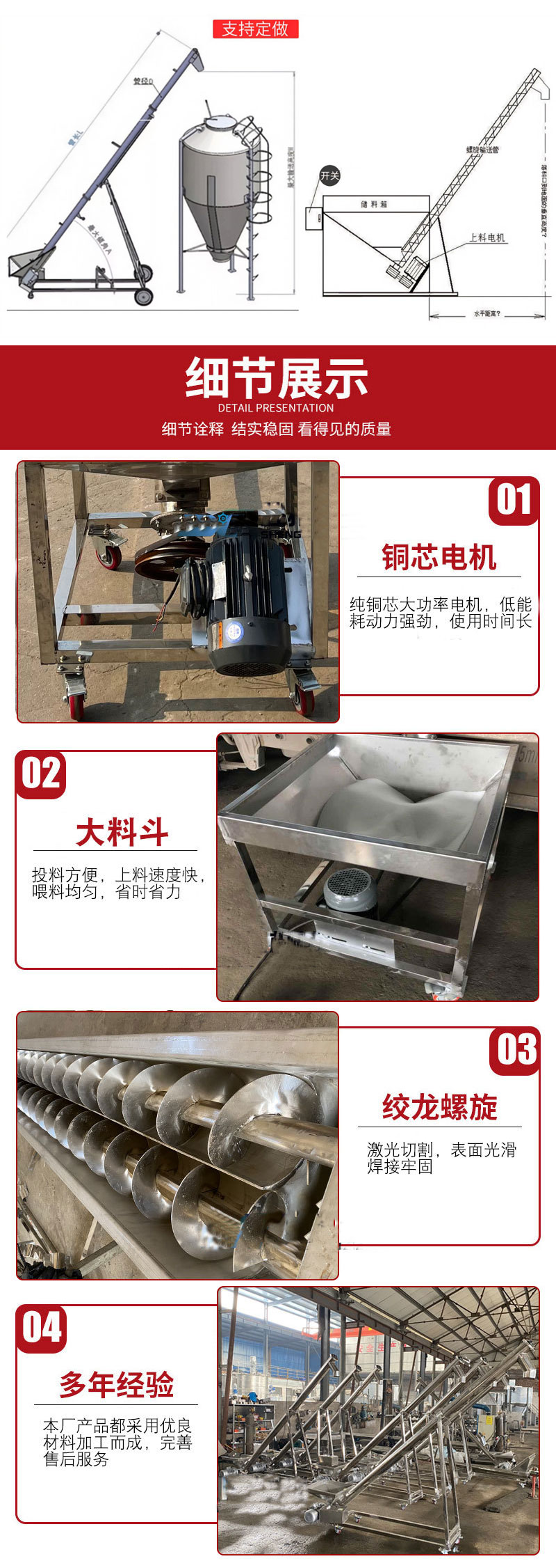 不銹鋼螺旋輸送機結(jié)構(gòu)